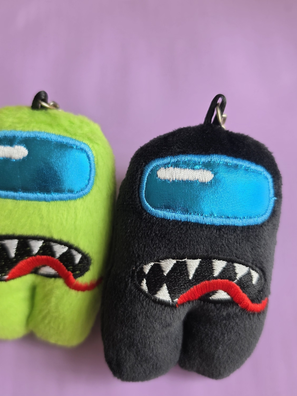 Plush Monster Keychain - Black and Blue Visor